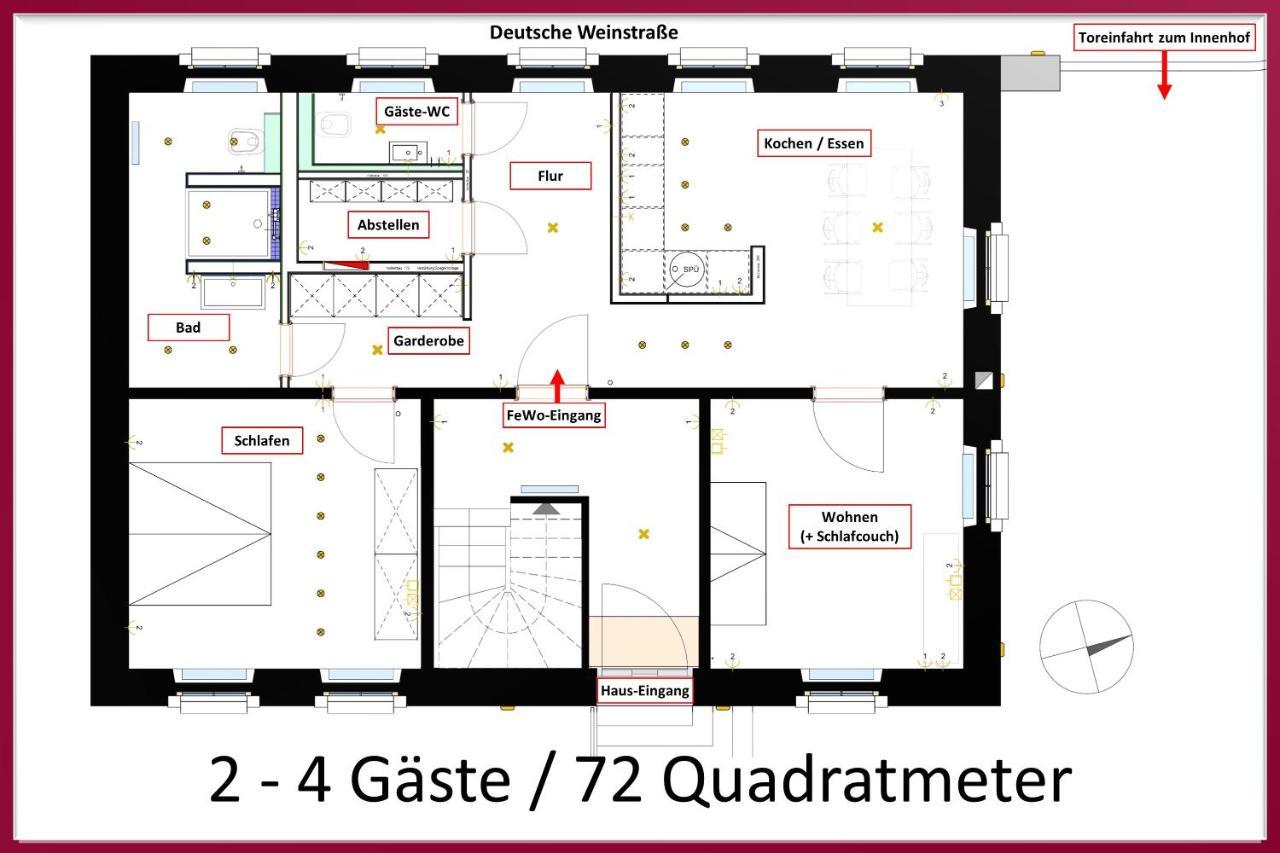 Neue90 - Fewo Steinacker, Weinstrasse Kallstadt Pfalz, 2Zkb - Keine Monteure Ngoại thất bức ảnh